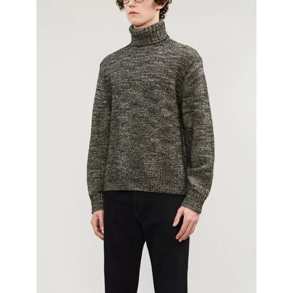 Ralph Lauren Double RL Black Marled Turtleneck Sweater - Picture 2 of 8